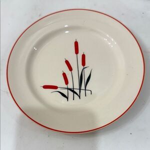 Camwood Ivory Universal Cambridge Elegant Cream Bread Dessert Saucer Red Floral